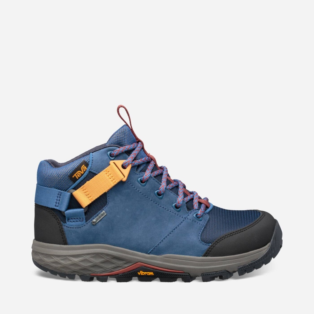 Teva Grandview GTX - Women's Teva Boots - Dark Blue | India (BXOP20497)